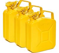 BW® Jerricane en métal - 3 x 5 l - Jaune - RAL 1018 - Certifié TÜV et homologation ONU - Fabriqué en Europe