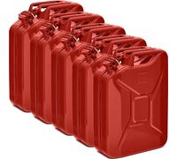 BW® Jerricane en métal 5 x 20 l - Rouge - RAL 3000 - Certifié TÜV et homologation ONU - Fabriqué en Europe