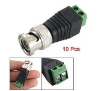 BW Lot de 10 connecteurs coaxiaux CAT5 vers caméra vidéo prise mâle