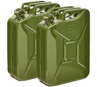 BW® Lot de 2 jerricans en métal de 20 litres - Vert olive - RAL 6003 - Certifié TÜV et homologation ONU - Fabriqué en Europe