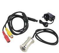 BW Mini caméra de surveillance avec objectif de 3,6 mm - Avec trou de vidéosurveillance - Couleur câblée - Avec alimentation britannique gratuite