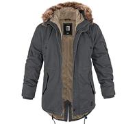 bw-online-shop Parka d'hiver en queue de poisson avec doublure pour homme, anthracite, XXXXL