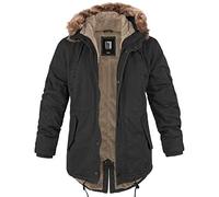 bw-online-shop Parka d'hiver en queue de poisson avec doublure pour homme, Noir , XXXL