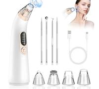 Bwaliffury Aspirateur Point Noir,Extracteur de Point Noir Professionnel,Nettoyage des Pores 5 Modes &4 Têtes Daspiration, Blackhead Remover Pore Vacuum Rechargeable,Convient à Tous Les Types de Peau