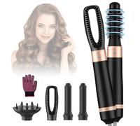 Bwaliffury Brosse Soufflante Air Styler Set, 5 en 1 Sèche-cheveux 1000W,Hair Styler 3 Températures,Fer a Boucler Ions Négatifs,Brosse Coiffante Chauffante,5 accessoires,Pour Lisser,Volumisante,Sécher