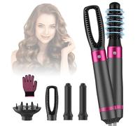 Bwaliffury Brosse Soufflante Air Styler Set, 5 en 1 Sèche-cheveux 1000W,Hair Styler 3 Températures,Fer a Boucler Ions Négatifs,Brosse Coiffante Chauffante,5 accessoires,Pour Lisser,Volumisante,Sécher
