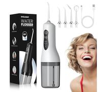 Bwaliffury Jet Dentaire Hydropulseur Professionnel,Water Flosser 260ML, Hydropulseurs et Irrigateurs Oral, 4 Modes&4 Buses,USB Chargé, IPX7&20-140 PSI, Hydropulseur Dentaire Convient Gencive Sensible