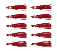 BWANGIAO 10 pièces 90mm leurres de pêche Poulpe Lumineux appâts Souples appâts de crevettes en Caoutchouc Crochet de calmar Rouleau de Tissu Crochet de pêche en mer leurres de pêche Rouge