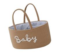 BWANGIAO Panier de Rangement Portable pour Couches en Tissu de Coton avec Compartiments, bac de Rangement Pliable pour Chambre d'enfant, Essentiel pour bébé