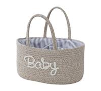 BWANGIAO Panier de Rangement Portable pour Couches en Tissu de Coton avec Compartiments, bac de Rangement Pliable pour Chambre d'enfant, Essentiel pour bébé