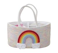 BWANGIAO Panier de Rangement Portable pour Couches en Tissu de Coton avec Compartiments, bac de Rangement Pliable pour Chambre d'enfant, Essentiel pour bébé