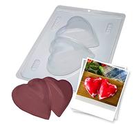 BWB 842 Moule Spécial 3 parties Double Coeur Forme avec Silicone pour Chocolat Chaud 1 Cavités 119-250g Plastique PET Tridimensionnel Accessoires et ustensiles de pâtisserie