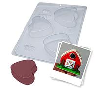 BWB 866 Moule spécial 3 parties Gingerbread petit coeur forme avec silicone pour chocolat chaud 3 cavités 33-125g Plastique PET Tridimensionnel Accessoires et ustensiles
