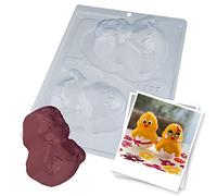 BWB 9777 Moule Poussin Pâques Spécial 3 parties en Silicone pour chocolat chaud 2 trouses 100-350g Matériel Plastique PET Transparent Tridimensionnel Tarte Gâteaux Ustensiles