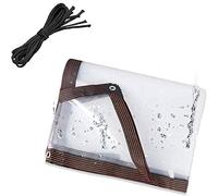 BWBG Bâche Imperméable Transparente 1mX2m/6.5x3.3feet, Baches Etanche De Protection Indéchirable Et Coupe-Vent Baches Plastique Epaisse Transparent pour Meubles Jardin Bois 5 Mil Épais120g/m²