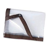 Bâche Transparente Exterieur, 5mx5m Bâches Imperméable avec Oeillet Résistante À l'eau Et Aux UV 120g/m² Haute Densité Bache Plastique Transparent pour Serre De Pergola De Toit De Camion