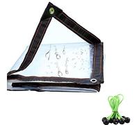 BWBG Bâches Imperméable Exterieur Transparente, 5X5m Bâche Transparent avec Oeillet Résistance À La Déchirure Coupe-Vent Bache Plastique Polyethylene pour Les Plantes Serre Pet Hutch Toit