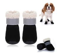 BWBIKE Bottes Chien Hiver Imperméables Lot 4, Doublure Polaire Antidérapant | Lot de 4 bottes pour chien imperméables, doublure polaire chaude, semelles antidérapantes et sangles réfléchissantes