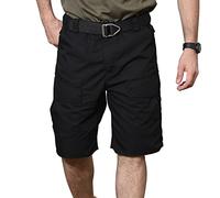 BWBIKE Short Cargo Tactique pour Homme Pantalon Multi-Poches d'extérieur Short d'entraînement d'été Pantalon de Fan de l'armée de Banlieue Militaire (sans Ceinture), Noir