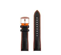 BWBVHRHZY Ajustement for Hamilton bracelet de montre kaki Aviation série de vitesse du vent Composite en Fiber de carbone bracelet de montre accessoires Sport caoutchouc hommes 20mm 22m(Black orange R