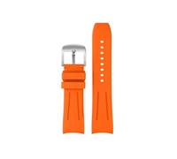 BWBVHRHZY Bracelet de montre en caoutchouc Arc adapté for MIDO Helmsman TV M049.526A, noir vert, Bracelet de Sport en Silicone for outils(Orange sk)