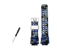 BWBVHRHZY Bracelet de montre en caoutchouc de silicone 16 mm joint convexe noir rouge orange bleu vert beige bracelet de montre adapté for CASIO adapté for G-SHOCK 3410 GW-9400 GW9300(B Camo dark blue