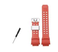 BWBVHRHZY Bracelet de montre en caoutchouc de silicone 16 mm joint convexe noir rouge orange bleu vert beige bracelet de montre adapté for CASIO adapté for G-SHOCK 3410 GW-9400 GW9300(B Red-S)