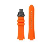 BWBVHRHZY Bracelet de montre en caoutchouc de Silicone 24 * 16mm, Joint convexe, noir, bleu, vert, Orange, for hommes, adapté for Timex Adventure Tidal IQ T2N720 T2N721(Orange-Black)