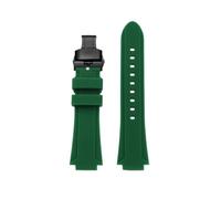 BWBVHRHZY Bracelet de montre en caoutchouc de Silicone 24 * 16mm, Joint convexe, noir, bleu, vert, Orange, for hommes, adapté for Timex Adventure Tidal IQ T2N720 T2N721(Green-Black)