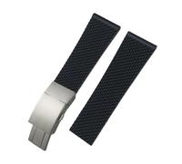 BWBVHRHZY Bracelet de montre en caoutchouc de Silicone tressé 20mm 21mm 22mm 23mm 24mm adapté for Breitling adapté for Superocean Navitimer Avenger adapté for bracelet de montre Longines(Black Style 3
