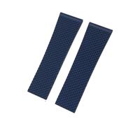 BWBVHRHZY Bracelet de montre en caoutchouc de Silicone tressé 20mm 21mm 22mm 23mm 24mm adapté for Breitling adapté for Superocean Navitimer Avenger adapté for bracelet de montre Longines(Blue No buckl