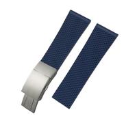 BWBVHRHZY Bracelet de montre en caoutchouc de Silicone tressé 20mm 21mm 22mm 23mm 24mm adapté for Breitling adapté for Superocean Navitimer Avenger adapté for bracelet de montre Longines(Blue Style 3,