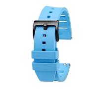 BWBVHRHZY Bracelet de montre en caoutchouc fluoré, 20mm 22mm, adapté for Huawei, Mido, navigateur Helmsman, série Seiko en conserve(Sky Blue bk,22mm)