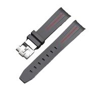 BWBVHRHZY Bracelet de montre en caoutchouc, Interface for extrémité incurvée de 20mm, adapté for Omega, for Moonswatch, Joint Constellation, bracelet de montre de sport for hommes et femmes(Black red