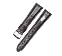 BWBVHRHZY Bracelet de montre en cuir for hommes, adapté au ZENITH Captain Skin, Grain de bambou, accessoires de montre, 20mm(Dark brown)