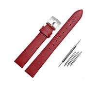 BWBVHRHZY Bracelet de montre en cuir for Swarovski 5158972 5263904 5200341 for Armani/Fit for la série Fossil Bracelet en cuir for femme 12 mm 14 mm 16 mm(Red silver buck,12mm)