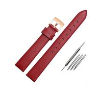 BWBVHRHZY Bracelet de montre en cuir for Swarovski 5158972 5263904 5200341 for Armani/Fit for la série Fossil Bracelet en cuir for femme 12 mm 14 mm 16 mm(Red rose gold,14mm)