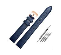 BWBVHRHZY Bracelet de montre en cuir for Swarovski 5158972 5263904 5200341 for Armani/Fit for la série Fossil Bracelet en cuir for femme 12 mm 14 mm 16 mm(Blue rose gold,14mm)