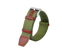 BWBVHRHZY Bracelet de montre en nylon adapté for HAMILTON Khaki Field H69439931 H69439411 adapté for Seiko adapté for bracelet t-imex marque bracelets de montre de loisirs 20 mm 22 mm(Army green silve