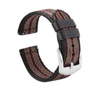 BWBVHRHZY Bracelet de montre en Nylon for hommes, 18mm 20mm 22mm, Bracelet de remplacement Sport for Samsung S3, Huawei Watch, GT 2 Pro 46mm, Amazfit GTR 47mm(Black red green 1,18mm)