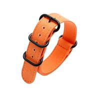 BWBVHRHZY Bracelet de montre en toile épaisse double face 22 24 26 mm, marques générales, ceinture de sécurité en nylon adaptée for Panerai/Fit for Breitling/Fit for ZENITH Pilo(Orange bk,20mm)