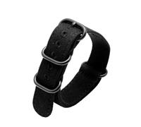 BWBVHRHZY Bracelet de montre en toile épaisse double face 22 24 26 mm, marques générales, ceinture de sécurité en nylon adaptée for Panerai/Fit for Breitling/Fit for ZENITH Pilo(Black bk,24mm)