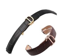 BWBVHRHZY Bracelet en cuir 18 * 11mm 20 * 12mm for fermoir déployant bracelet de montre noir et marron hommes femmes bracelets de montre(Brown-rosegold,22-14mm)