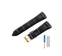 BWBVHRHZY Bracelets de montre en cuir résistants for l'usure et durables, adaptés au bracelet de montre Guess W0400G2 W0040G7/W0247G4 22mm(Black-GD-K1)