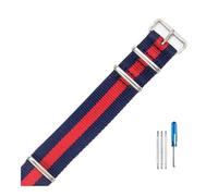 BWBVHRHZY Convient for Daniel Fit for Wellington Fit for Tissot Fit for Rolex Water Ghost Fit for Citizen Fit for Seiko Bracelet de montre en nylon élastique 18 20 22 mm(Blue Red,18mm)