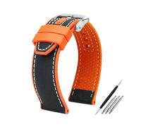 BWBVHRHZY Convient for m-ido Helmsman M038 sangle M038431 M005 mâle en caoutchouc de Silicone 22mm(Orange white line sk,22mm)