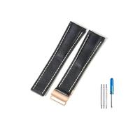 BWBVHRHZY Convient for pilotes de la série Breitling, convient for Avengers italiens, convient au chronométrage aérien, convient for la culture océanique, convient au bracelet en cuir 22/24 mm.(Black(