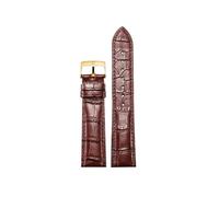 BWBVHRHZY Fit For Omega Watch Strap Original en cuir véritable for hommes Fit for Omiga Seahorse Super Butterfly Fly Watch Band Femmes 18mm 19mm 20mm 21mm(Brown-gold,18mm)