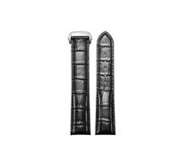 BWBVHRHZY Fit For Omega Watch Strap Original en cuir véritable for hommes Fit for Omiga Seahorse Super Butterfly Fly Watch Band Femmes 18mm 19mm 20mm 21mm(Black-silver-b,18mm)
