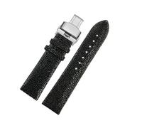 BWBVHRHZY Le bracelet en peau de poisson perlé de 20 mm et 22 mm est applicable for Huawei/Fit for TISSOT/Fit for Omega/Fit for Mido Accessoires de montre diable for hommes et femmes Boucle noire(Blac